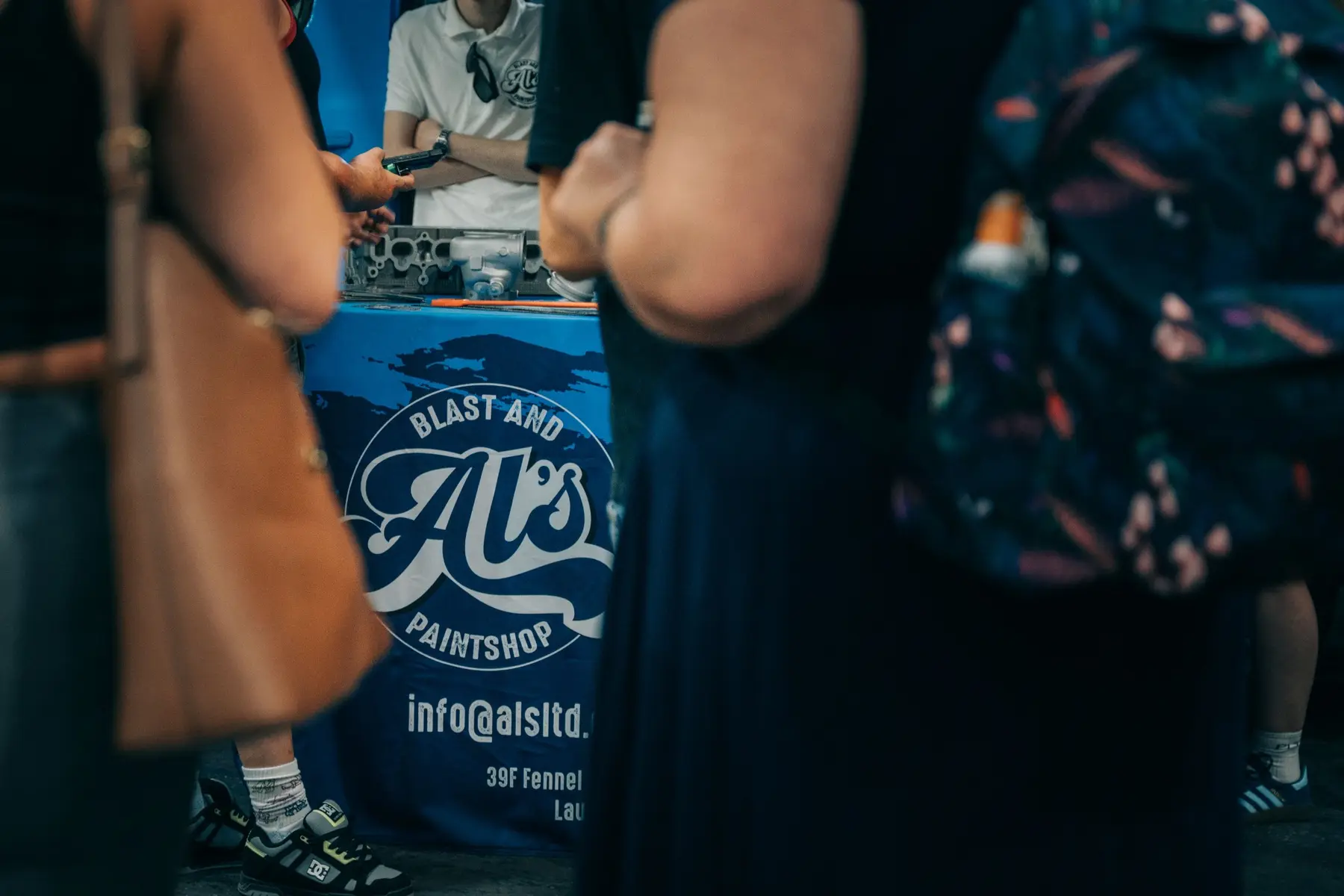 Visitors gathered around the AL's event display